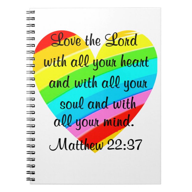 HÜBSCH MATTHEW 22:37 LIEBE HERZEN-DESIGN NOTIZBLOCK (Vorderseite)