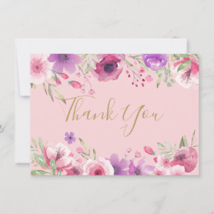 Hübsch Meadow Blume Gold Script Vielen Dank Dankeskarte
