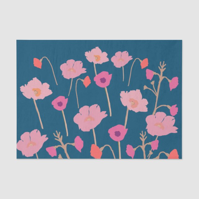 Hübsch-Moderner Blumengeburt Seidenpapier (Vorderseite)