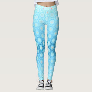 Hübsch Ombre Blau und Peach Geometric Leggings