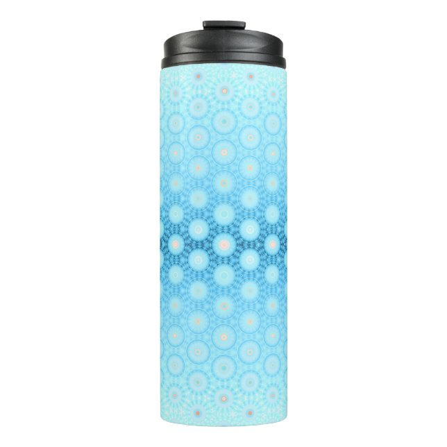 Hübsch Ombre Blau und Peach Geometric Thermosbecher (Vorderseite)