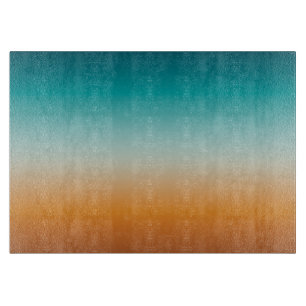 Hübsch Ombre Sunny Orange & Aquamarin Blue Gradie Schneidebrett