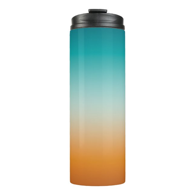 Hübsch Ombre Sunny Orange & Aquamarin Blue Gradien Thermosbecher (Vorderseite)
