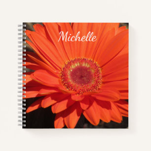 Hübsch Orange Daisy Blume Foto Name Notizbuch