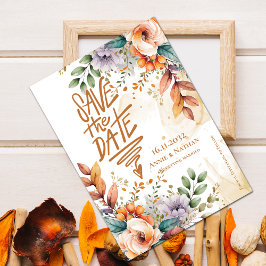 Hübsch Orange Florals Hochzeit im Herbst Save the  Date