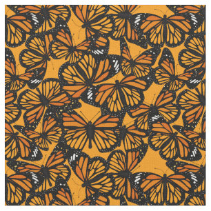 Hübsch Orange Monarch Butterfets Gemustert Stoff