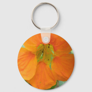 Hübsch Orange Nasturtium Blume Schlüsselanhänger