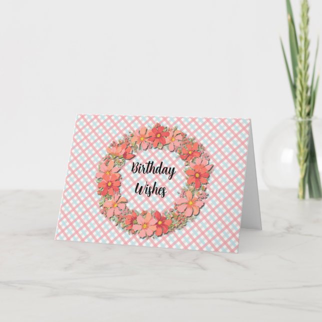 Hübsch Orange Peach Blume Blumenreath Geburtstag Karte (Vorderseite)