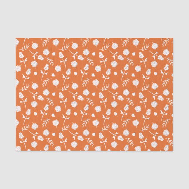 Hübsch Orange White Roses Rosenknospe floral Print Seidenpapier (Vorderseite)