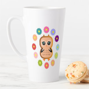 Hübsch Owl Niedlich Kawaii Girly Cartoon Illustrat Milchtasse