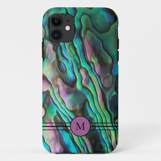 Hübsch Painterly Paua Abalone Initial Phone Case (Rückseite)