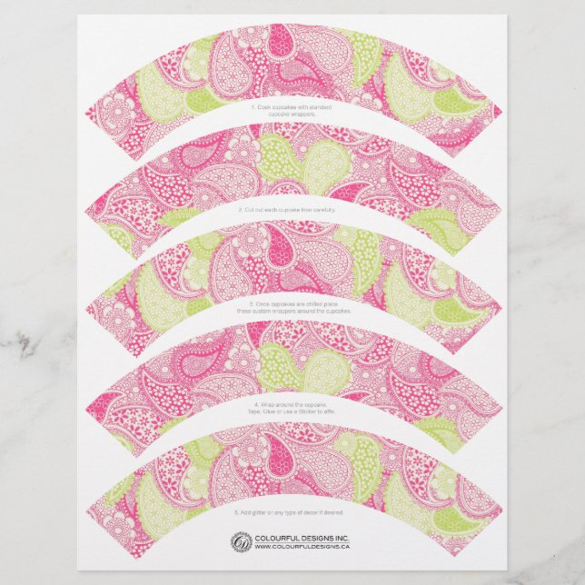 Hübsch Paisley Cupcake Wrappers (Vorderseite)