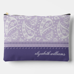 Hübsch Paisley Lila und Lilac Personalisiert Zubehörtasche
