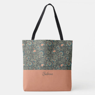 Hübsch Paisley Mit Monogramm Tote Bag Tasche