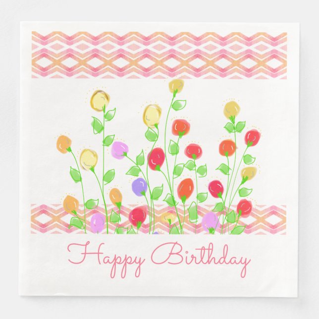 Hübsch Paper Birthday Dinner Napkin Serviette (Vorderseite)