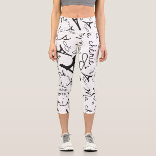 Hübsch Paris Chic Black und White Capri Leggings