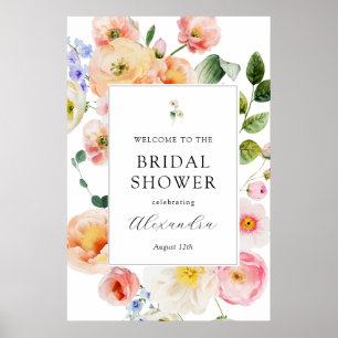 Hübsch Pastel Floral Welcome Brautparty Poster