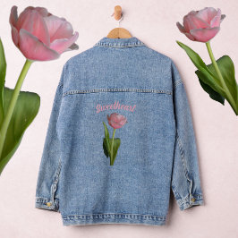 Hübsch Pastel Pink Tulip Jeansjacke