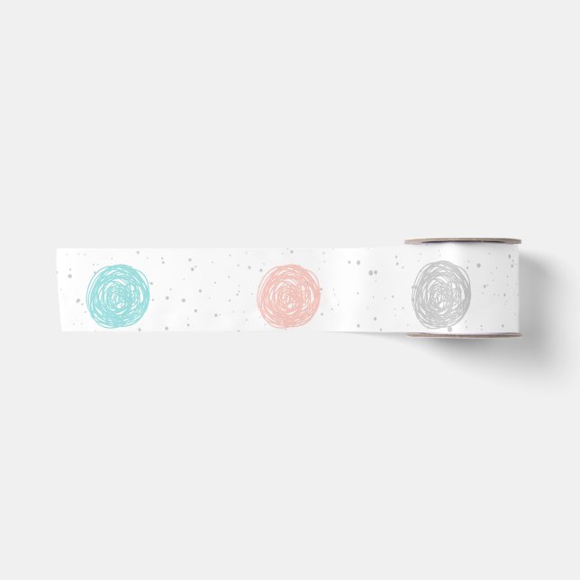 Hübsch Pastel Polka Dot Satinband (Vorderseite)