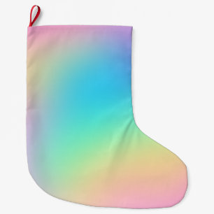 Hübsch Pastel Rainbow Gradient Großer Weihnachtsstrumpf