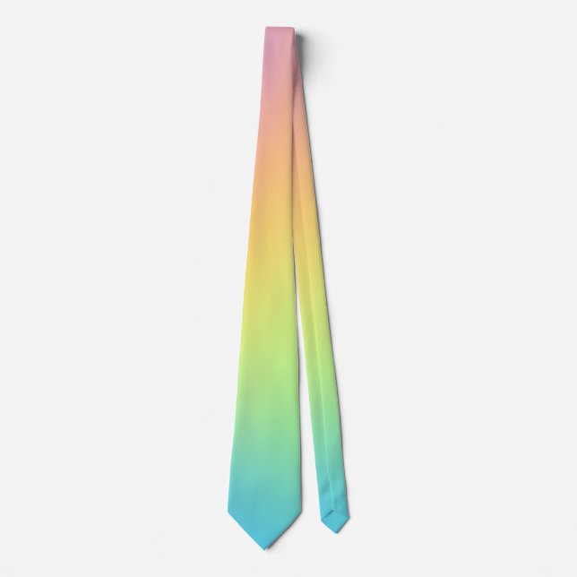 Hübsch Pastel Rainbow Gradient Wedding Neck Tie Krawatte (Vorderseite)