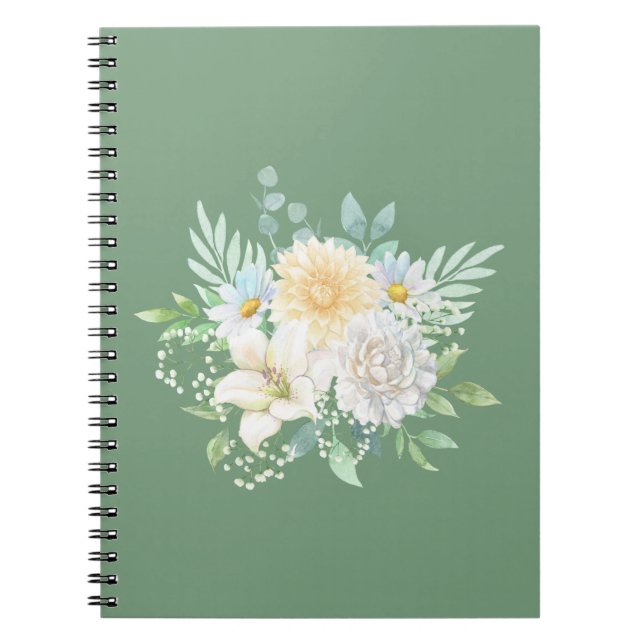 Hübsch Pastell Watercolor Floral Notebook Notizblock (Vorderseite)