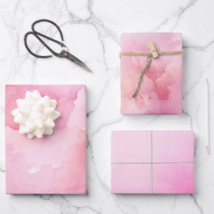 Hübsch Pastellrosa Wasserfarbe Geschenkpapier Set