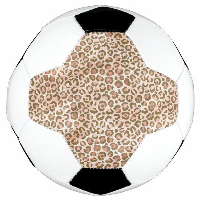 Hübsch Peach Brown Leopard Print Fußball (Vorderseite)