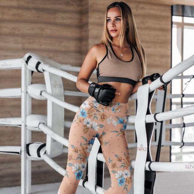 Hübsch Peach Floral Feminine Gemustert | LEGGINGS (Von Creator hochgeladen)