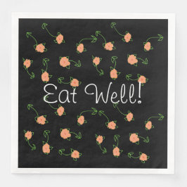Hübsch Peach Floral Gemustert Serviette