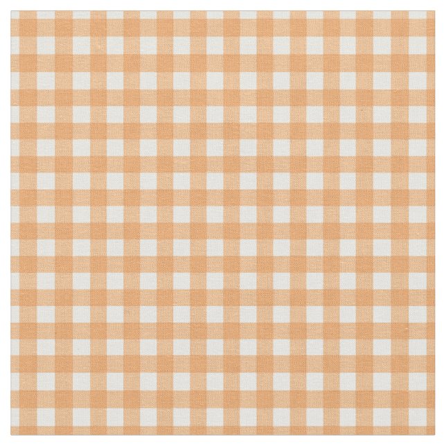 Hübsch Peach Gingham für Zuhause Canning Lids über Stoff (Nahaufnahme)
