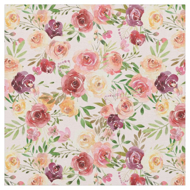 Hübsch Peach Peony Floral Stoff (Nahaufnahme)