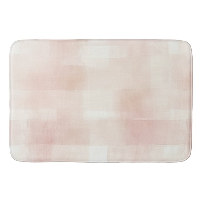 Hübsch Peach Pink Creme Kariert Badematte (Vorderseite)