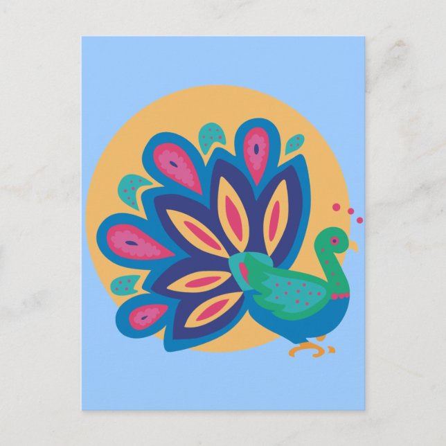 Hübsch Peacock One Postkarte (Vorderseite)