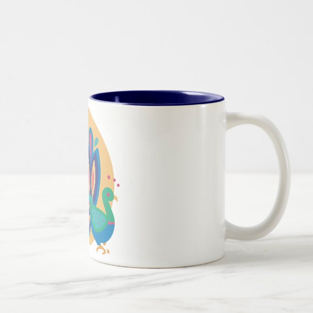 Hübsch Peacock One Zweifarbige Tasse (Rechts)