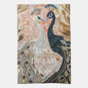 Hübsch Peacock Pink Gold Glam Geschirrtuch
