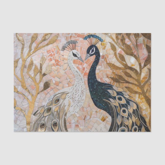 Hübsch Peacock Pink Gold Glam Seidenpapier (Vorderseite)