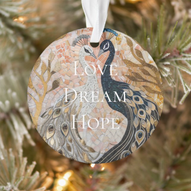 Hübsch Peacock Pink Gold Weihnachten Ornament (Baum)