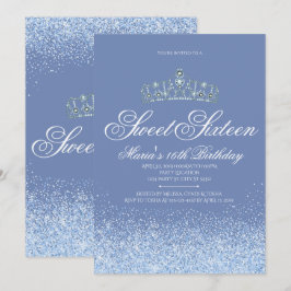 Hübsch Periwinkle Glitzer, Sweet 16 Einladungen