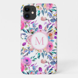Hübsch Personalisierte Mit Monogramm Blume Case-Mate iPhone Hülle