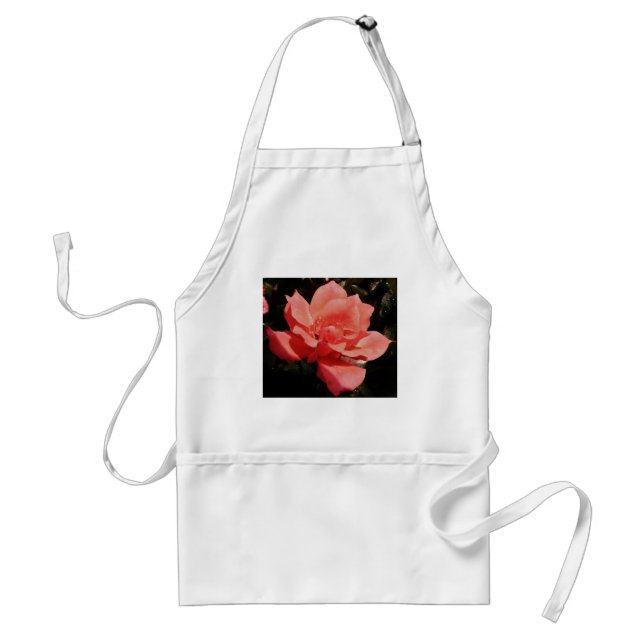 Hübsch Pfirsiche Rosa Rose Schürze (Vorne)