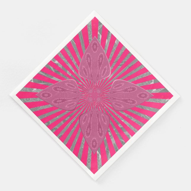 Hübsch Pink 4 Spades Paper Dinner Napkins Serviette (Ecke)
