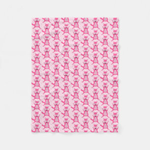 Hübsch Pink Baby Fox Gemustert Fleecedecke