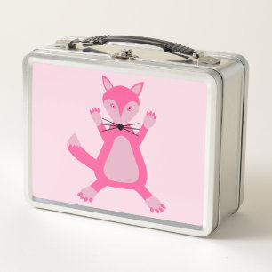 Hübsch Pink Baby Fox Metall Brotdose