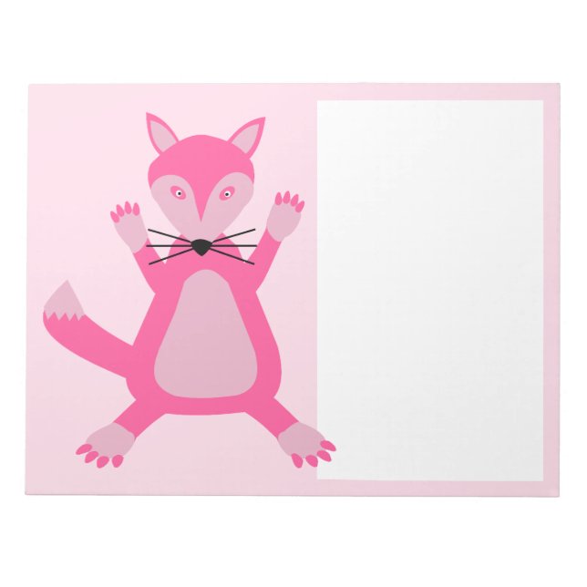 Hübsch Pink Baby Fox Notizblock (Vorderseite)