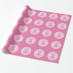 Hübsch Pink Baby Girl Bee Custom Geschenkpapier
