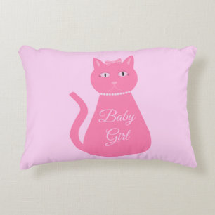 Hübsch Pink Baby Girl Cat Custom Dekokissen