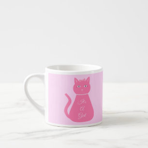 Hübsch Pink Baby Girl Cat Custom Espressotasse