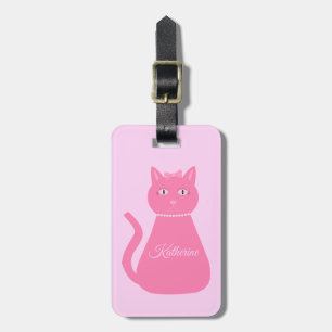 Hübsch Pink Baby Girl Cat Custom Gepäckanhänger