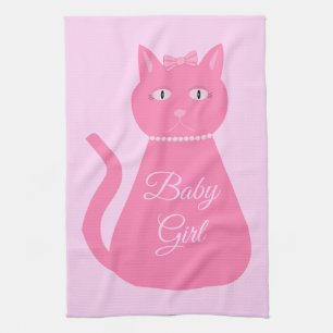 Hübsch Pink Baby Girl Cat Custom Geschirrtuch